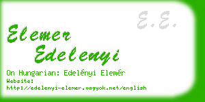 elemer edelenyi business card
